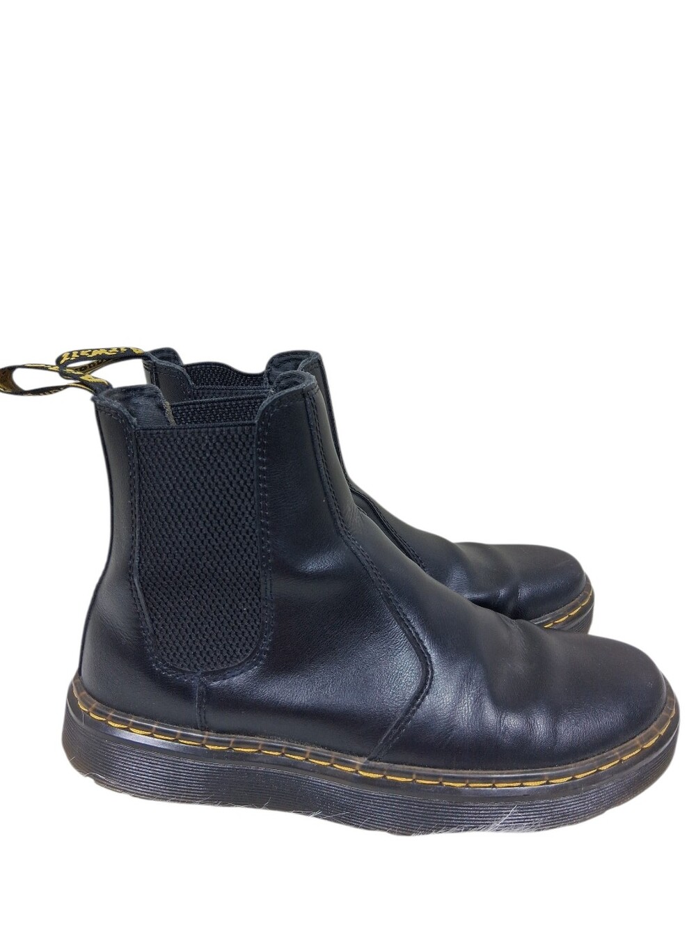 Dr. Martens Dorrian Chelsea Boots Black Leather Platform Ankle Boots US 7